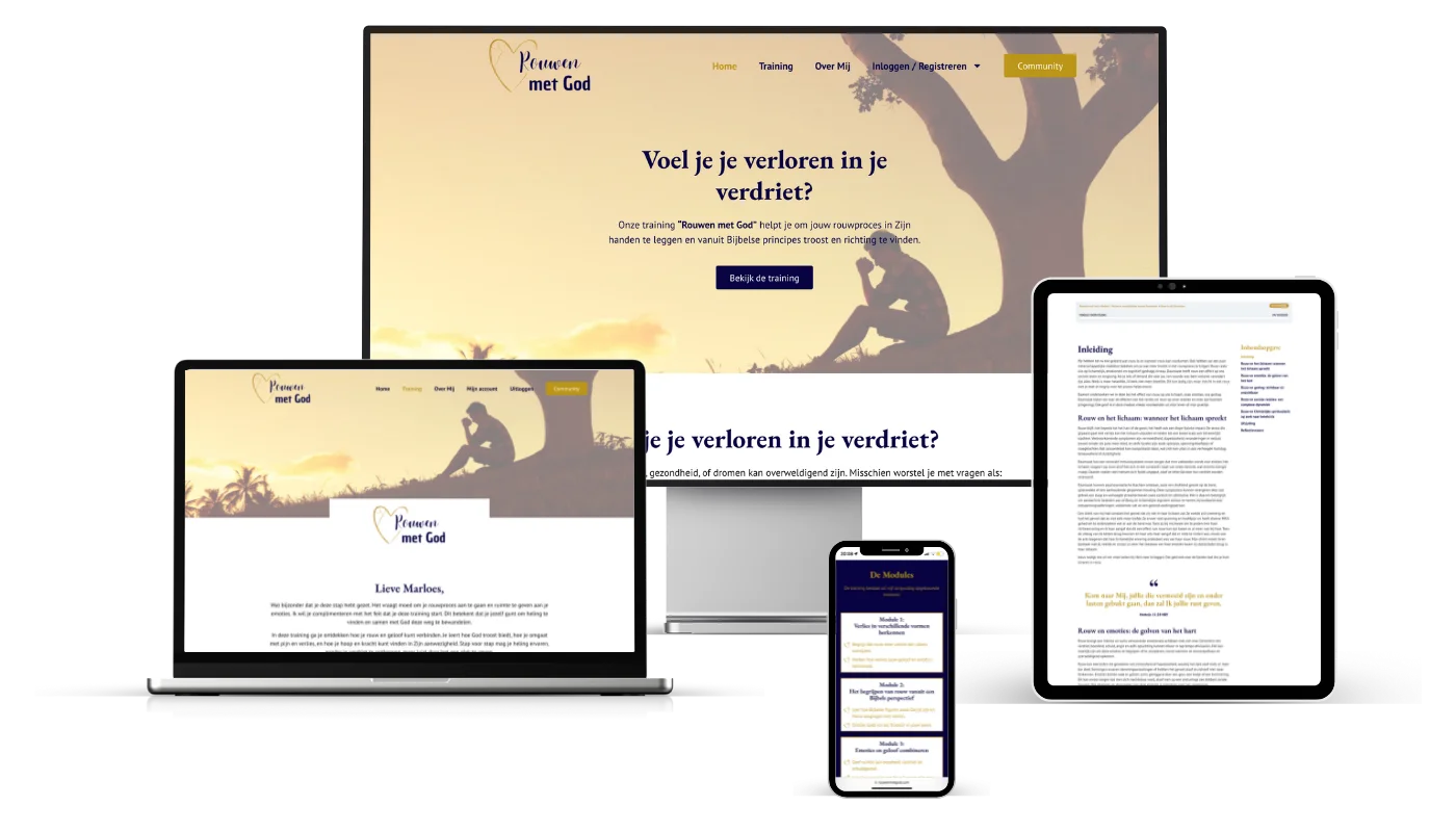 Mockup Rouwen met God - Betaalbare Websites van MaFien